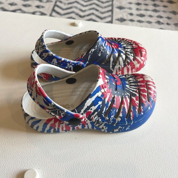 Nautica Other - Nautica Kids Clogs Red White Blue Tie Dye Mismatched Sizes 12 and 13 Patriotic